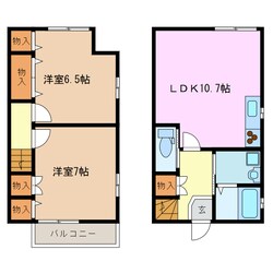 河原田駅 徒歩5分 1階の物件間取画像